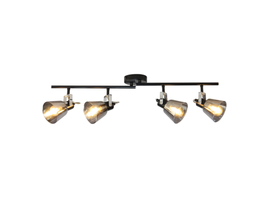 Reflektor 4-punktowy ORO TRINGA 4xE14 czarno-srebrny