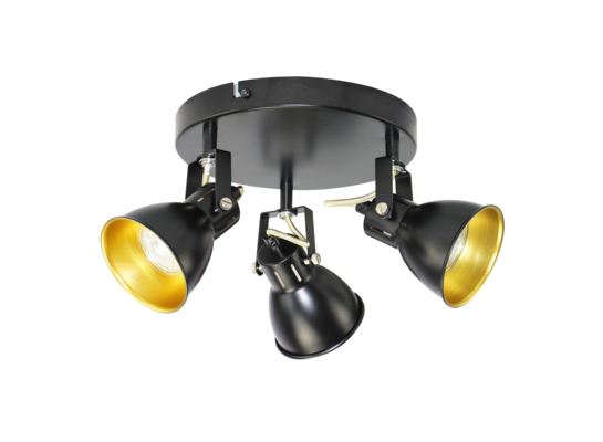 Reflektor 3-punktowy ORO FALCO 3xGU10 czarno-złoty