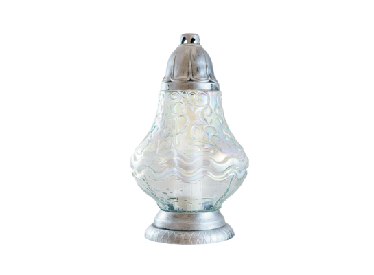 Znicz szklany 33,5 x 20 cm 39 h 130 g srebrny