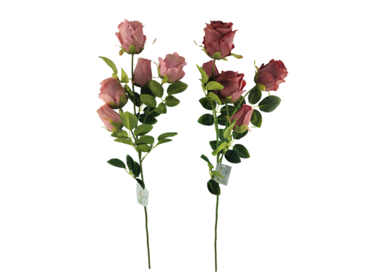 Róża sztuczna gałązka 5 kwiatów 75 cm