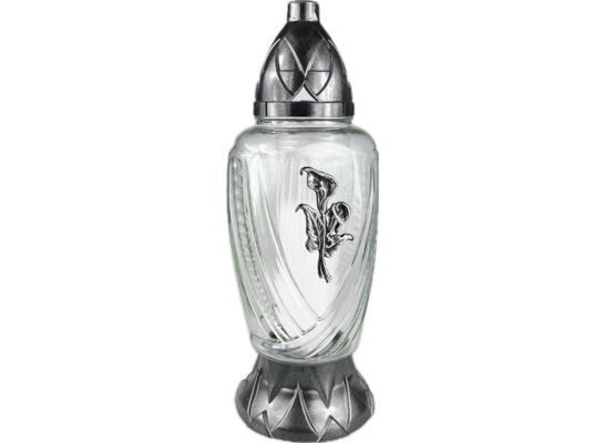 Znicz Z-536 z anturium 14 x 33 cm 55 h 150 g srebrny