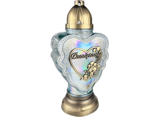 Znicz S2 serce 16 x 36 cm 66 h 180 g złoty