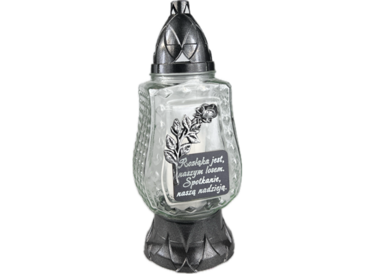 Znicz Gruszka mała L1420 sentencja róża złoty