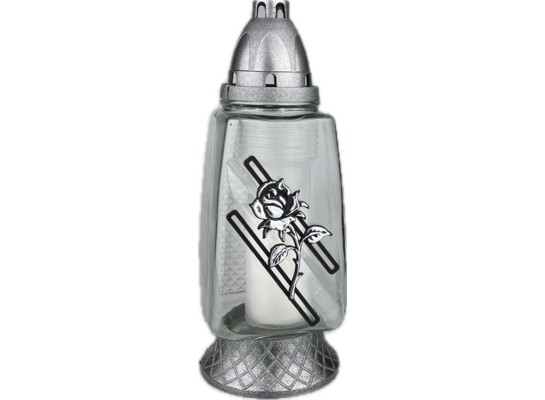 Znicz Z-463 róża 13 x 28 cm 36 h 100 g srebrny