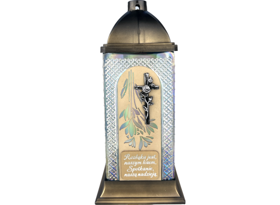 Znicz KWK 17/18 róża 18 x 34 cm 66 h 180 g złoty/srebrny