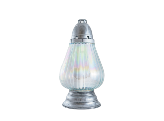 Znicz szklany 33 x 19 cm 39 h 130 g srebrny