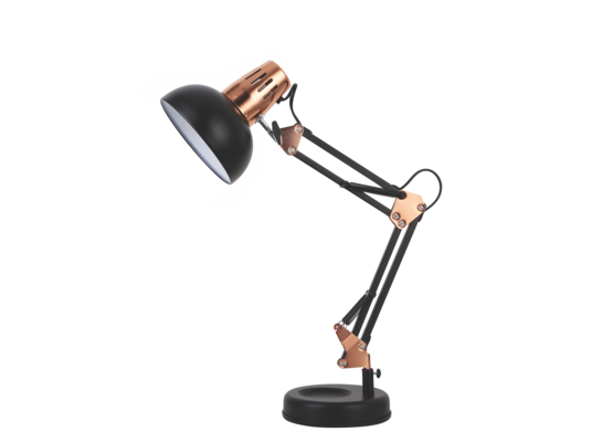 Lampka biurkowa E27 Ariel kreślarska czarno-miedziana