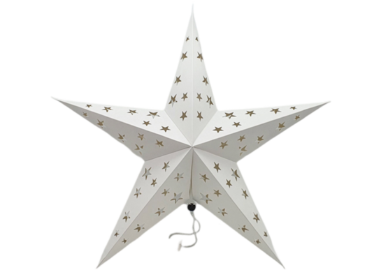 Gwiazda świąteczna papierowa w gwiazdki 60 cm biała