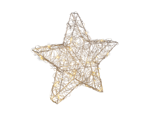 Gwiazda 30 LED ciepły biały 7 x 40 cm złota