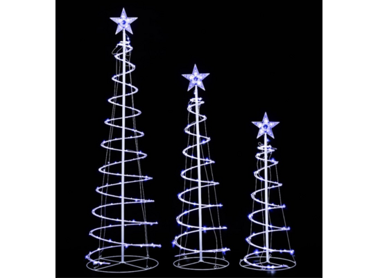 Choinka spiralna zewnętrzna LED Spark zimny biały 38 x 120 cm