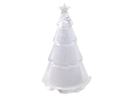 Choinka LED ciepły biały 8 x 5 cm transparentna