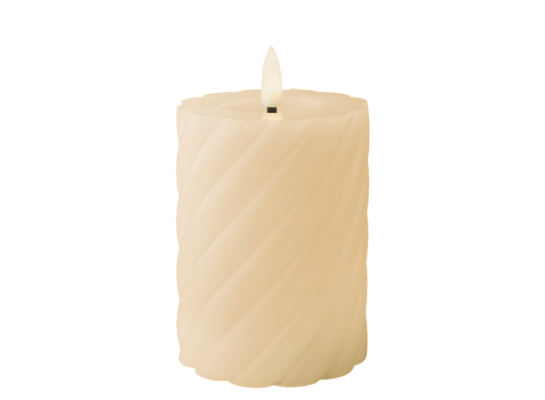 Świeca LED na baterie ciepły biały 7,5 x 12,3 cm kremowa