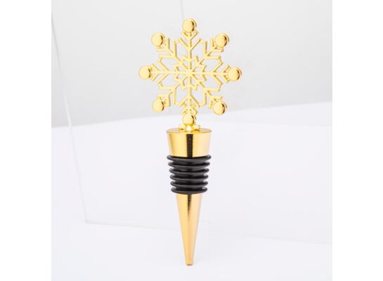 Stoper do wina śnieżynka 11,2 x 4,9 x 3 cm złoty