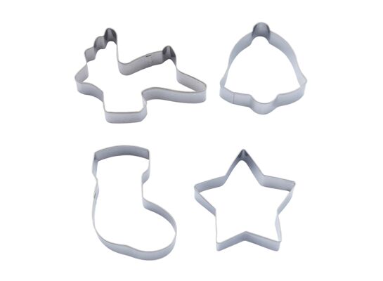 Wykrawacz nierdzewny mix świąteczny 4 sztuki srebrny