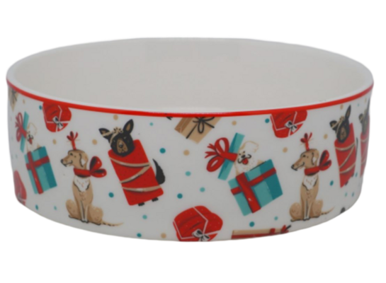 Miska porcelanowa dla psa świąteczna wzór I 15 x 15 x 5 cm
