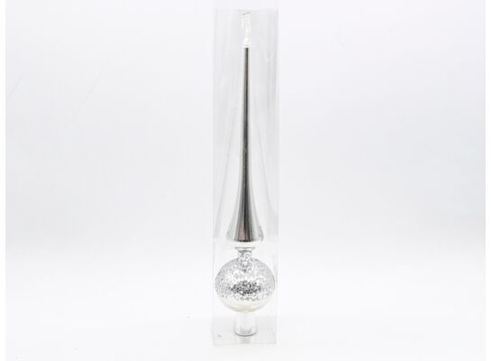 Czubek na choinkę plastikowy 35 cm srebrny