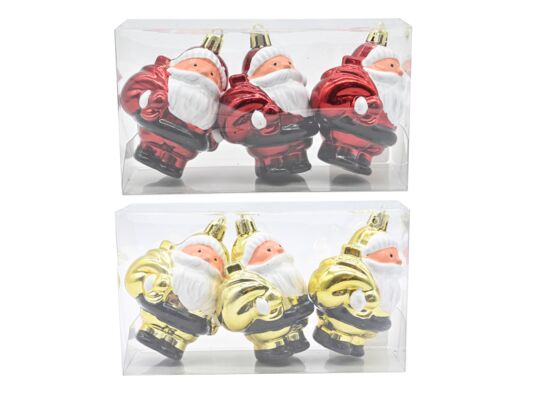 Zawieszka Mikołaj 8 cm 3 sztuki czerwony / złoty