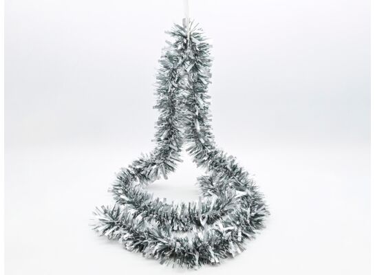 Łańcuch choinkowy grubo / cienko cięty 9 x 200 cm srebrny