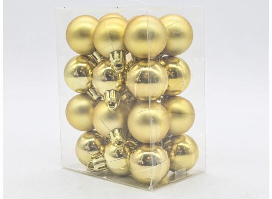 Bombka plastikowa 3 cm 24 sztuki złoty