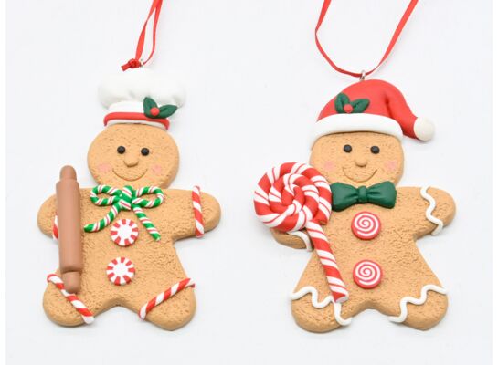 Zawieszka plastikowa piernik 7 x 11 cm mix wzorów