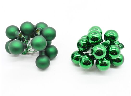 Wiązka bombek szklanych na druciku 2,5 cm 12 sztuk zielony