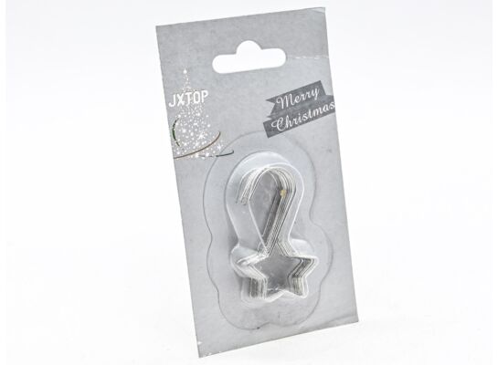 Zawieszka metalowa gwiazda 5,2 cm 12 sztuk srebrny