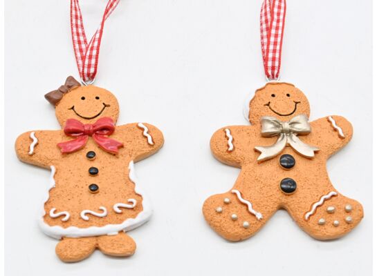 Zawieszka plastikowa piernik 6 x 9,5 cm mix wzorów