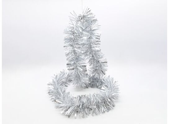 Łańcuch choinkowy grubo / cienko cięty 11 x 200 cm srebrny