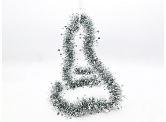 Łańcuch choinkowy z gwiazdkami 9 x 200 cm zielono-srebrny