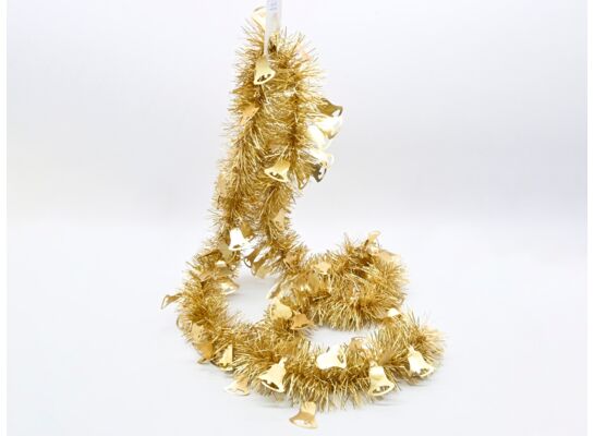 Łańcuch choinkowy z dzwonkami 9 x 200 cm złoty