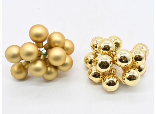 Wiązka bombek szklanych na druciku 2,5 cm 12 sztuk złoty