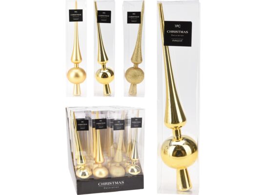 Czubek na choinkę 27 x 6 cm złoty