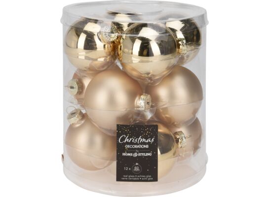 Bombka szklana 6 cm 12 sztuk złoty