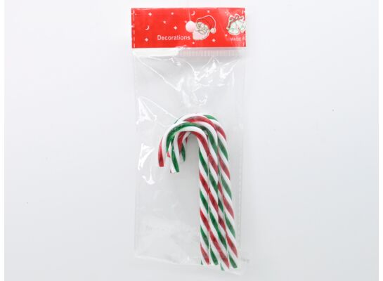 Laska cukrowa plastikowa 13 cm 4 sztuk biało-czerwono-zielony