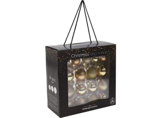 Bombka szklana 26,5 cm 34 sztuki złoty