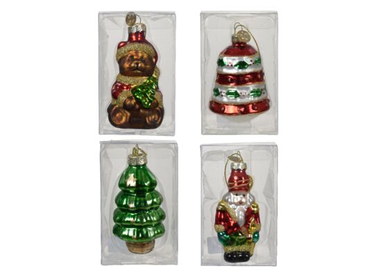 Bombka szklana 7 x 5 cm mix kształtów