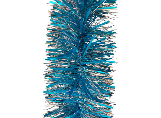 Łańcuch choinkowy cienko / grubo cięty 200 x 7 cm niebiesko-srebrny