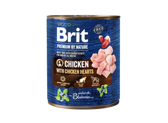 Karma mokra dla psa PREMIUM BY NATURE 800 g CHICKEN&HEARTS Brit