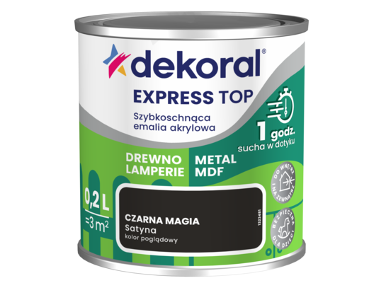 Szybkoschnąca emalia akrylowa EXPRESS TOP Czarna magia 0,2 l Dekoral