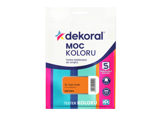 Farba lateksowa do wnętrz MOC KOLORU TESTER Tutti-frutti 0,04 l Dekoral