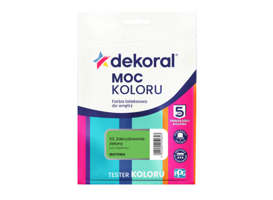 Farba lateksowa do wnętrz MOC KOLORU TESTER Zdecydowanie zielony 0,04 l Dekoral