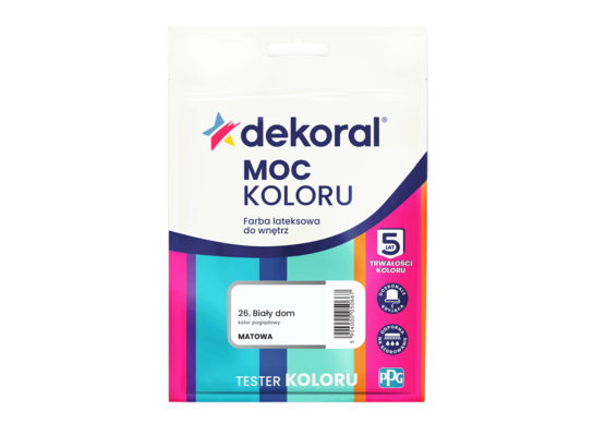 Farba lateksowa do wnętrz MOC KOLORU TESTER Biały dom 0,04 l Dekoral