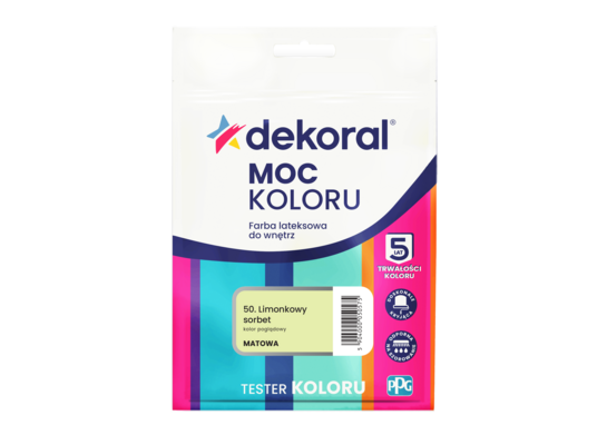 Farba lateksowa do wnętrz MOC KOLORU TESTER Limonkowy sorbet 0,04 l Dekoral