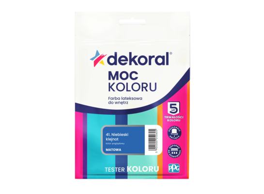 Farba lateksowa do wnętrz MOC KOLORU TESTER Niebieski klejnot 0,04 l Dekoral