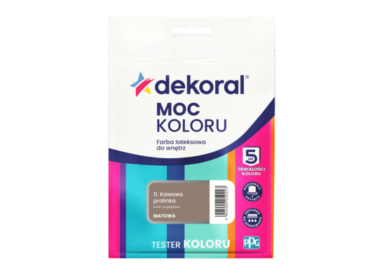 Farba lateksowa do wnętrz MOC KOLORU TESTER Kawowa pralinka 0,04 l Dekoral