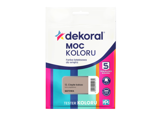 Farba lateksowa do wnętrz MOC KOLORU TESTER Ciepłe kakao 0,04 l Dekoral