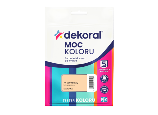 Farba lateksowa do wnętrz MOC KOLORU TESTER Łososiowy 0,04 l Dekoral