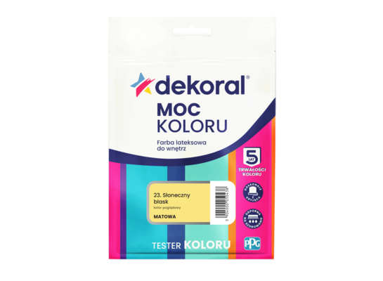 Farba lateksowa do wnętrz MOC KOLORU TESTER Słoneczny blask 0,04 l Dekoral