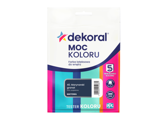 Farba lateksowa do wnętrz MOC KOLORU TESTER Marynarski granat 0,04 l Dekoral