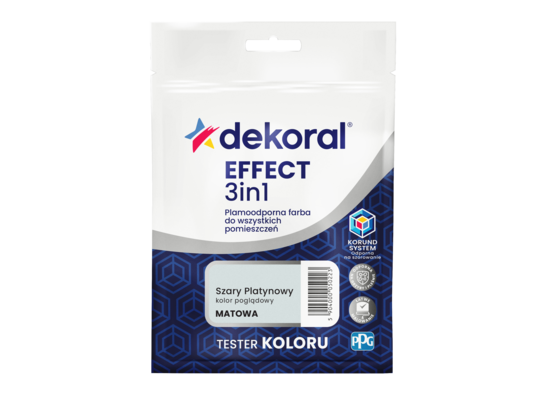 Farba plamoodporna do wszystkich pomieszczeń EFFECT 3in1 TESTER Szary platynowy 0,04 l Dekoral